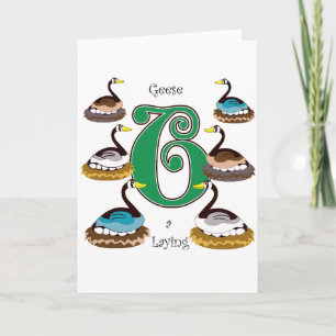 6 Ganzen a leggen Feestdagen Kaart