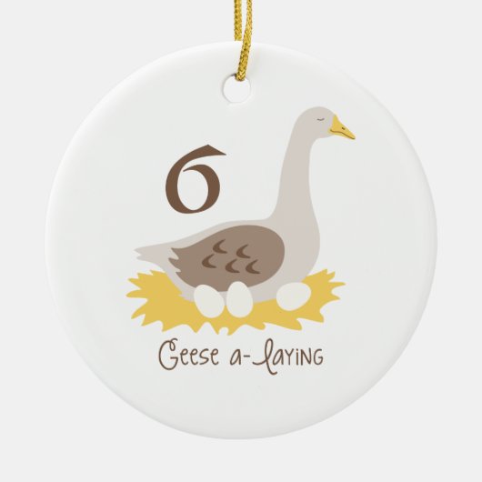 6 Geese A-Laying Keramisch Ornament (Voorkant)