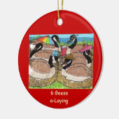 6 Geese a-Laying Keramisch Ornament (Links)