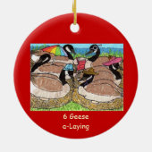 6 Geese a-Laying Keramisch Ornament (Achterkant)