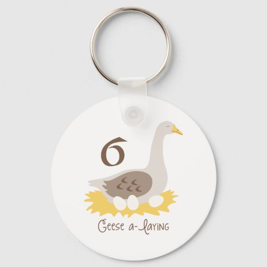 6 Geese A-Laying Sleutelhanger (Voorkant)