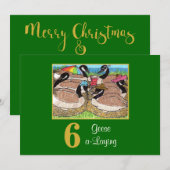 6 Geesen als legluis Eigen Kerstmis Feestdagenkaart (Voorkant / Achterkant)