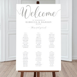 6 Grafiek Silver Tabel Wedding Seating Poster