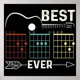 6 Grappige Beste Gitaar Papa Ooit Akkoord Mannen V Poster