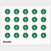 #6 Groene Cirkel Ronde Sticker (Vel)