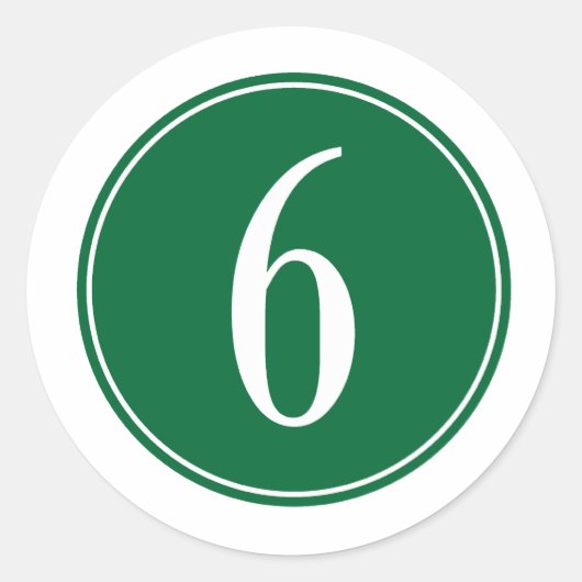 #6 Groene Cirkel Ronde Sticker (Voorkant)