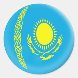 6 gros autocollants drapeau du Kazakhstan