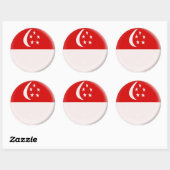 6 gros autocollants drapeau singapourien Singapour (Feuille)