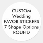 6 grote aangepaste bruiloft gunst Stickers - ROND (Voorkant)