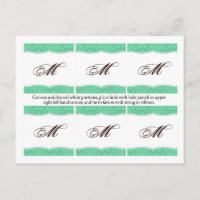 6 gunst Tags Mint Wit Damask Lace Print Patroon