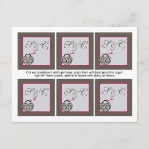 6 Heart Lock Wedding Favoriete Labels Briefkaart