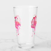 6 heldere roze flamingo's glas (Links)