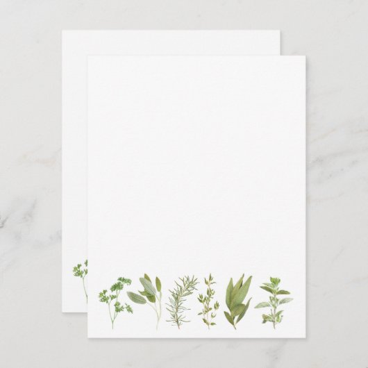 6 HERBES FRAÎCHES 4,25 x 5,5 Carte à plat vide (Devant / Derrière)