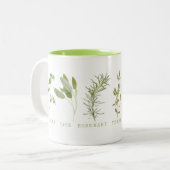 6 HERBES FRAÎCHES Chaux Mug à deux tons (Devant gauche)