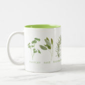 6 HERBES FRAÎCHES Chaux Mug à deux tons (Gauche)