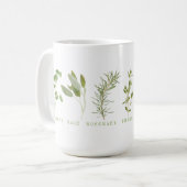 6 HERBES FRAÎCHES Tall White Mug (Devant gauche)
