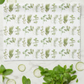 6 HERBS FRAIS Serviette de cuisine (tout) (Plié)
