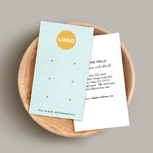 6 Hole Stud met Blue Linen Display Business C Visitekaartje