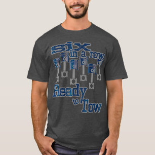 6 in een rij klaar om Diesel Truck Fathers Day te T-shirt