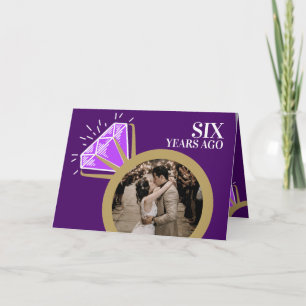 6 jaar Amethyst ring paarse foto Kaart