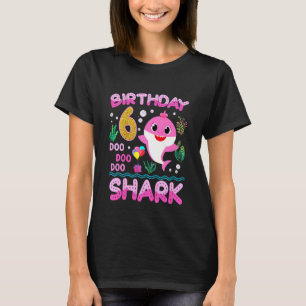6 jaar Kinder Baby Cute Shark 6th Birthday Boy Gir T-shirt