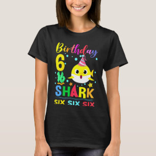 6 jaar Kinder Baby Cute Shark 6th Birthday Boy Gir T-shirt