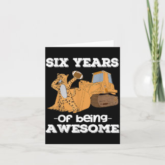 6 jaar lang geweldige jongens Cheetah Bulldozer Kaart