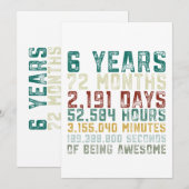  6 jaar oud 6 jaar oud Jubileum Kaart (Voorkant / Achterkant)