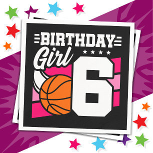 6 Jaar Oud Basketbal Party 6e Verjaardag Meisje Servet
