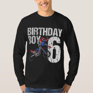 6 Jaar Oud Dirt Bike Verjaardagsfeestje Motorcross T-shirt
