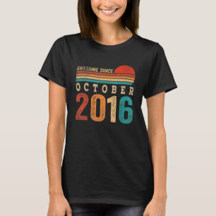 6 jaar oud Geweldige sinds oktober 2016 6th Birthd T-shirt