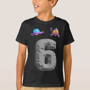 6 Jaar Oud Jongen Gifts Astronaut Ruimte 6e Verjaa T-shirt