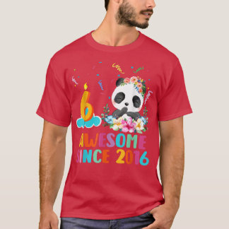 6 jaar oud Panda Unicorn Geweldige sinds 2016 6th  T-shirt