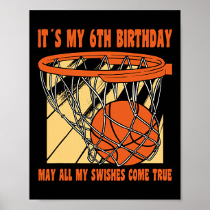 6 jaar Oude 6 jaar Vroegere 6 jaar Basketball 6th Poster