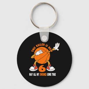 6 jaar Oude 6 jaar Vroegere 6 jaar Basketball 6th  Sleutelhanger