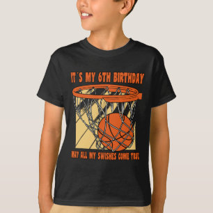6 jaar Oude 6 jaar Vroegere 6 jaar Basketball 6th T-shirt