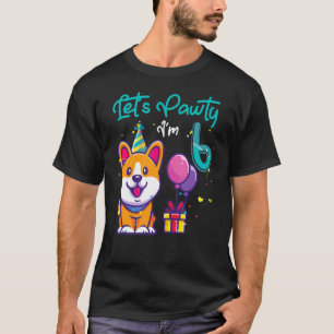 6 jaar oude Corgi hond 6de verjaardag Laten we fe T-shirt
