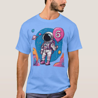 6 jaar oude jongens bday die houdt van astronauten t-shirt