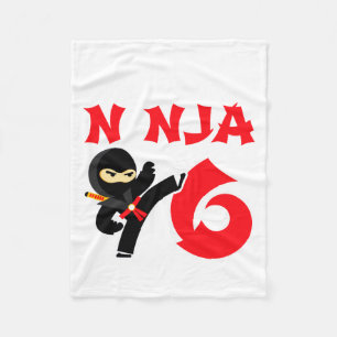 6 Jaar Oude Karate Ninja Feest Kids 6e Verjaardag Fleece Deken