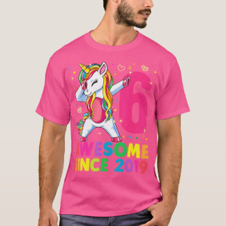 6 jaar oude Unicorn Dabbing 6th Birthday Girl Unic T-shirt