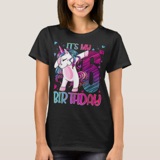 6 jaar oude Unicorn Dabbing 6th Birthday Girl Unic T-shirt