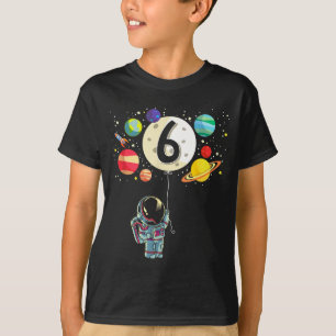 6 jaar oude verjaardag jongen astronaut 6de verjaa t-shirt