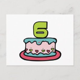 6 jaar oude verjaardagsCake Briefkaart