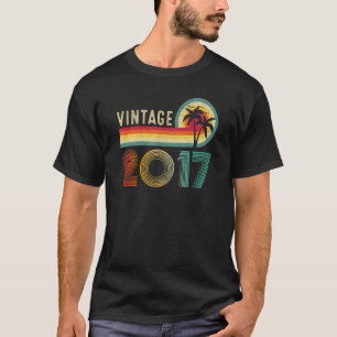 6 jaar oude Vintage geboren in 2017 6e verjaardag T-shirt