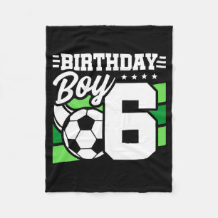 6 Jaar Oude Voetbalfeest 6e Verjaardag Jongen Fleece Deken