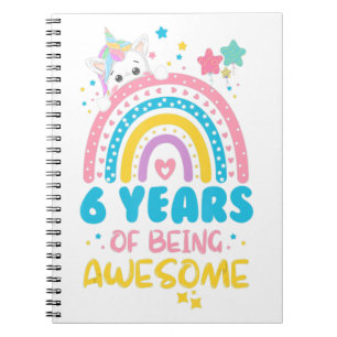 6 Jaar Regenboog Zijn Van Awesome 6de Verjaardag E Notitieboek