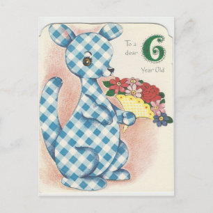 6-jarige Happy Birthday Kangaroo Briefkaart