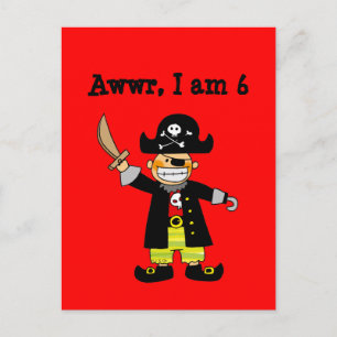 6-jarige piratenjongen briefkaart