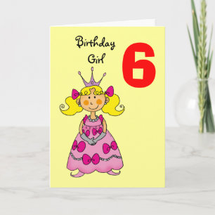 6-jarige prinses (blonde haar) kaart