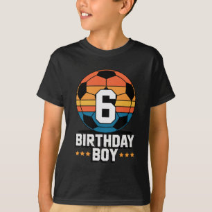 6-jarige voetballer 6de verjaardag voor jongens  t-shirt